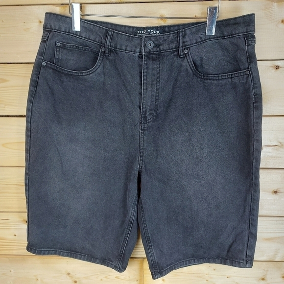 📣2/40$📣 ZOO YORK black denim jeans men's bermuda shorts size 40 - Picture 6 of 8